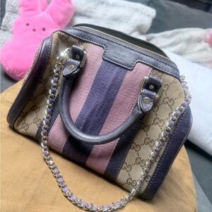 Rare authentic purple and pink Gucci Boston bag with dust bag